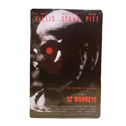 12 Monkeys Movie Poster Metal Tin Sign 8"x12"