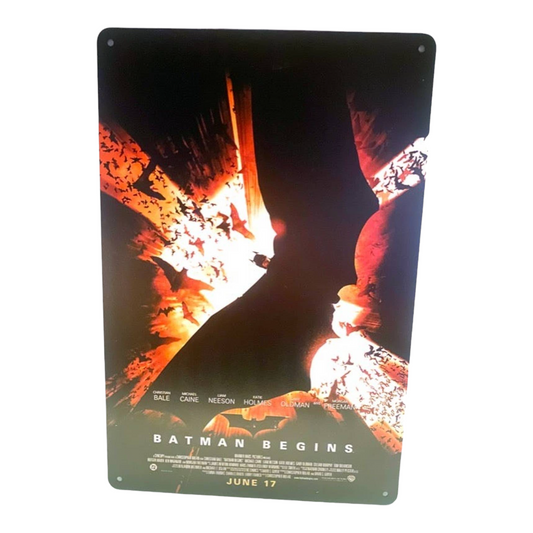 Batman Begins Movie Poster Metal Tin Sign 8"x12"