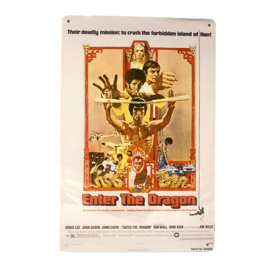 Enter the Dragon Movie Poster Metal Tin Sign 8"x12"