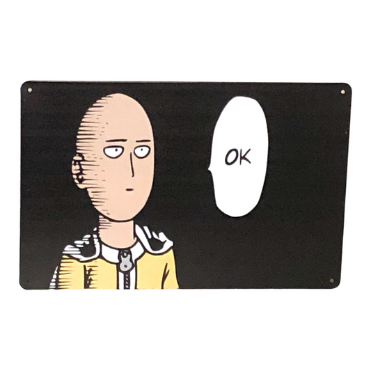 One Punch Man OK Poster Metal Tin Sign 8"x12"