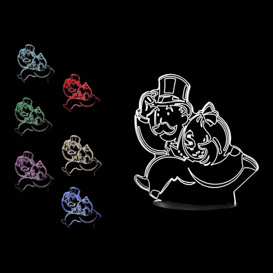 Monopoly 3D LED Night-Light 7 Color Changing Lamp w/ Touch Switch