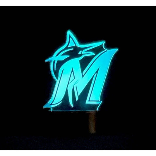 Miami Marlins 3D LED Night-Light 7 Color Changing Lamp w/ Touch Switch