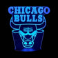 Chicago Bulls  3D LED Night-Light 7 Color Changing Lamp w/ Touch Switch