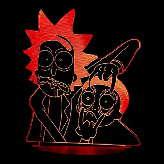 Rick and Morty 3D LED Night-Light 7 Color Changing Lamp w/ Touch Switch