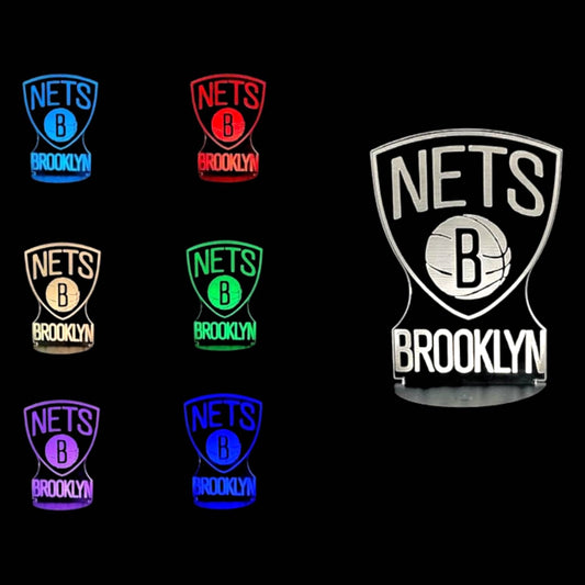 Brooklyn Nets 3D LED Night-Light 7 Color Changing Lamp w/ Touch Switch