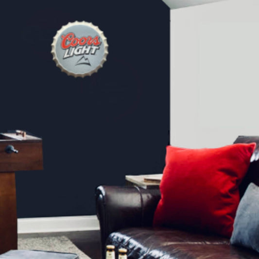 14” Coors Light Bottle Cap Metal Tin Sign