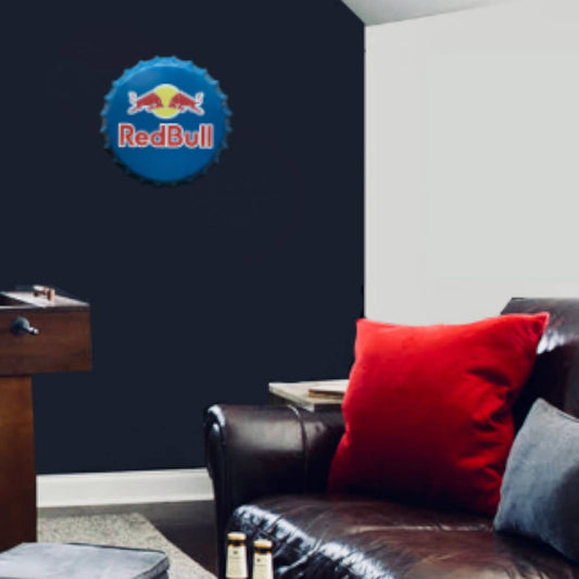 14” Red Bull Bottle Cap Metal Tin Sign