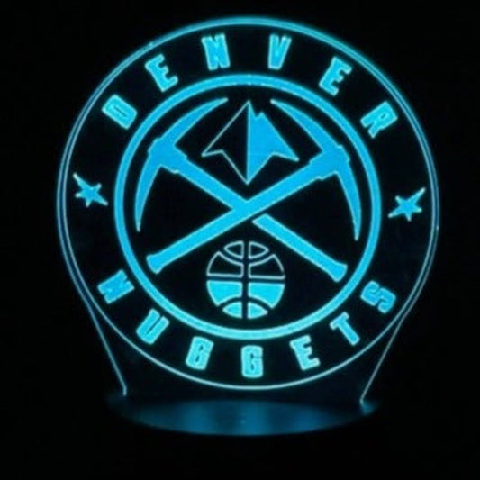 Denver Nuggets 3D LED Night-Light 7 Color Changing Lamp w/ Touch Switch