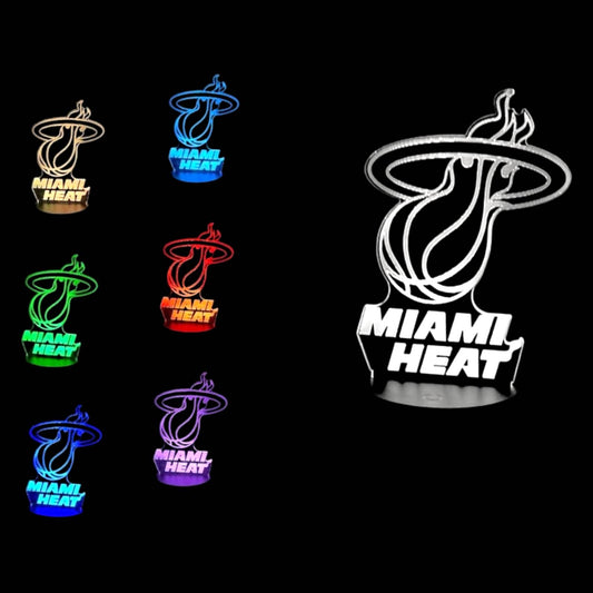 Miami Heat 3D LED Night-Light 7 Color Changing Lamp w/ Touch Switch