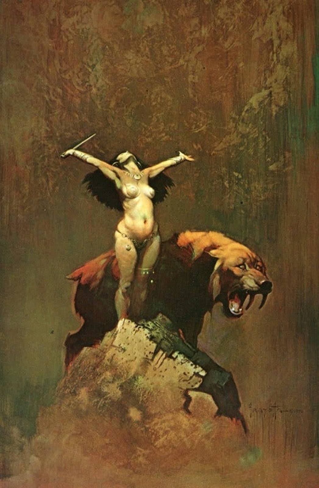 36" x 60" Frank Frazetta 'Jungle Queen' Tapestry Wall Hanging Décor