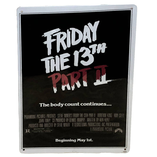 Friday the 13th Part II Movie Poster Metal Tin Sign 8"x12"