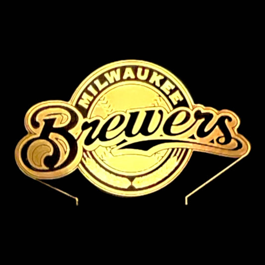Milwaukee Brewers 3D LED Night-Light 7 Color Changing Lamp w/ Touch Switch