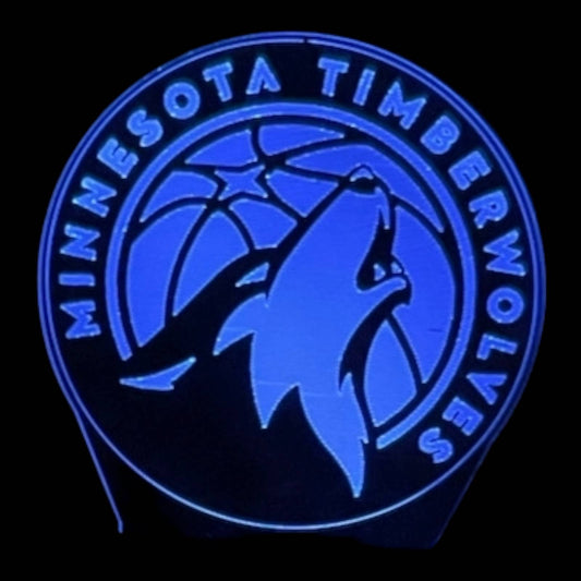 Minnesota Timberwolves 3D LED Night-Light 7 Color Changing Lamp w/ Touch Switch