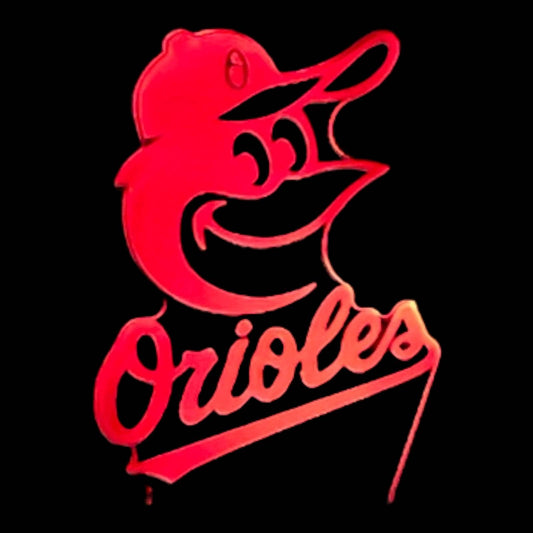 Baltimore Orioles 3D LED Night-Light 7 Color Changing Lamp w/ Touch Switch