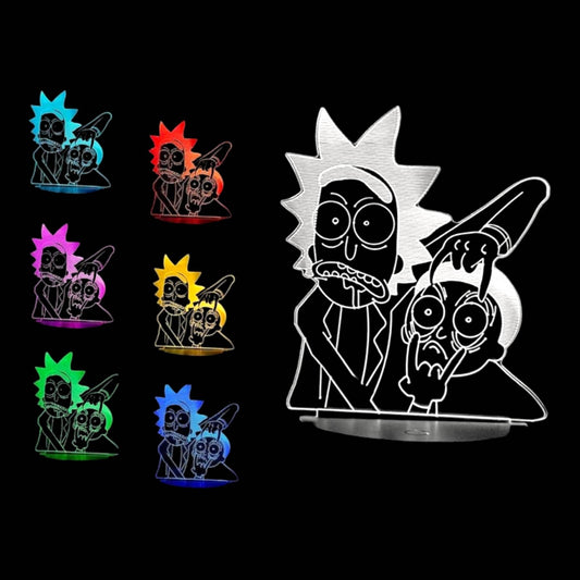 Rick and Morty 3D LED Night-Light 7 Color Changing Lamp w/ Touch Switch