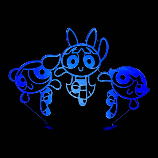 The Powerpuff Girls 3D LED Night-Light 7 Color Changing Lamp w/ Touch Switch