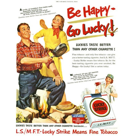 16” x 24" LUCKY STRIKE Canvas Print Wall Art