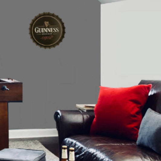 14” Guinness Bottle Cap Metal Tin Sign