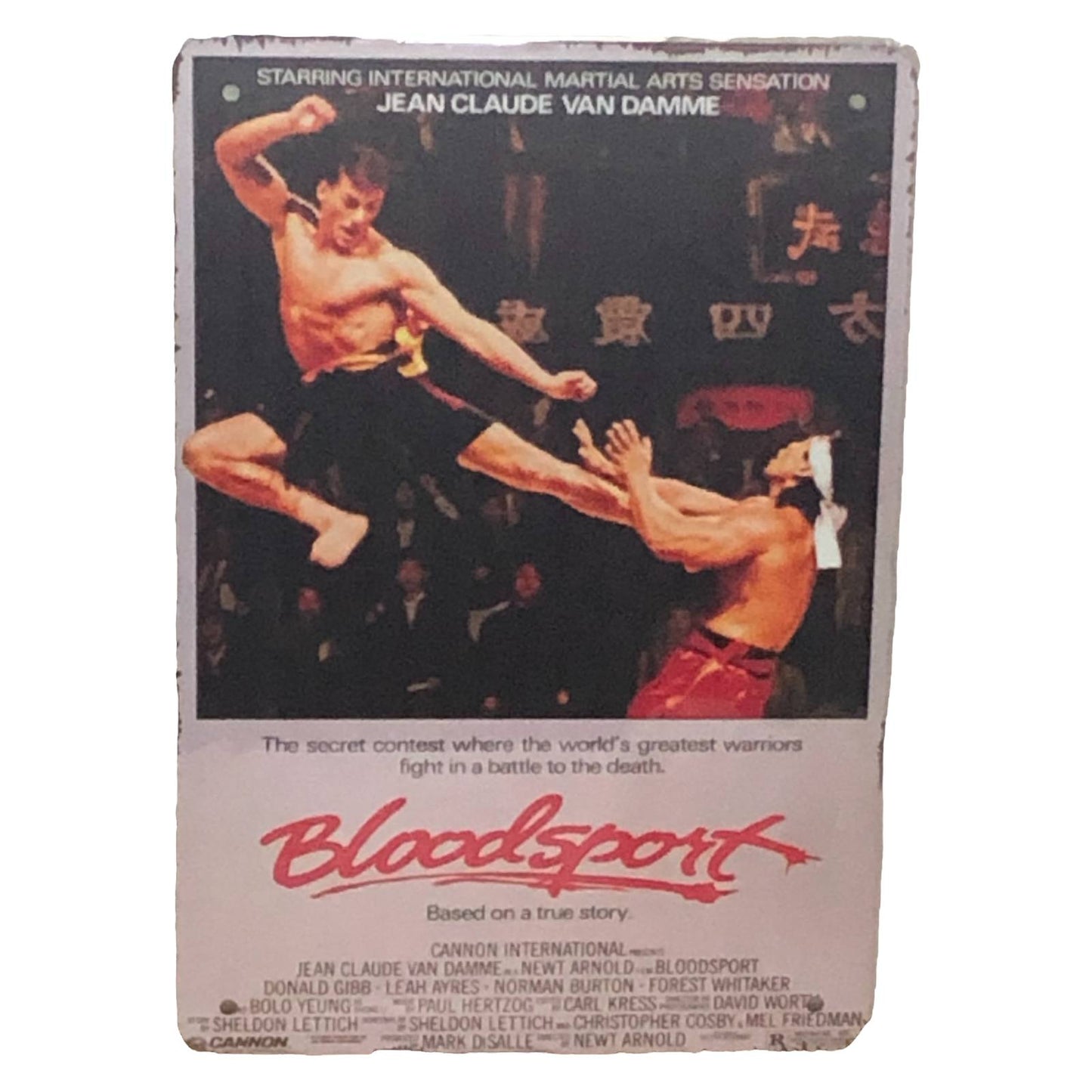 Bloodsport Movie Poster Metal Tin Sign 8"x12"