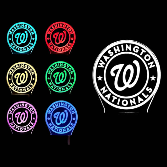 Washington Nationals 3D LED Night-Light 7 Color Changing Lamp w/ Touch Switch