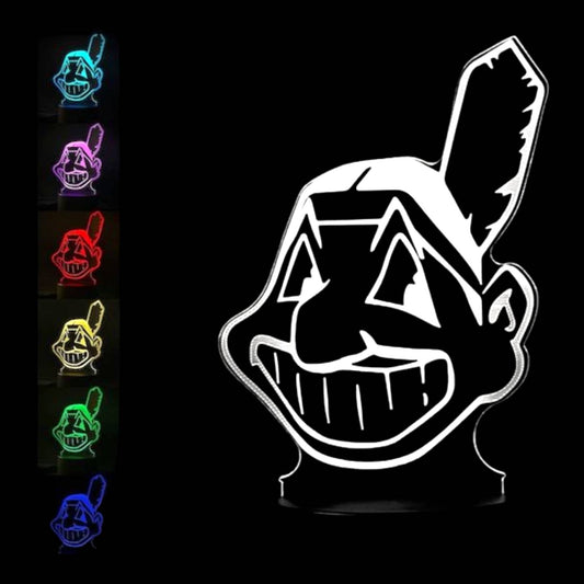 Cleveland Indians 3D LED Night-Light 7 Color Changing Lamp w/ Touch Switch