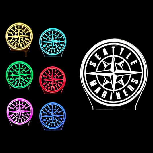 Seattle Mariners 3D LED Night-Light 7 Color Changing Lamp w/ Touch Switch
