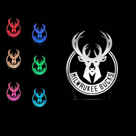 Milwaukee Bucks 3D LED Night-Light 7 Color Changing Lamp w/ Touch SwitchN/A