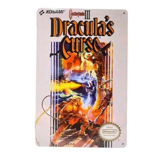 Castlevania III Dracula's Curse Video Game Cover Metal Tin Sign 8"x12"