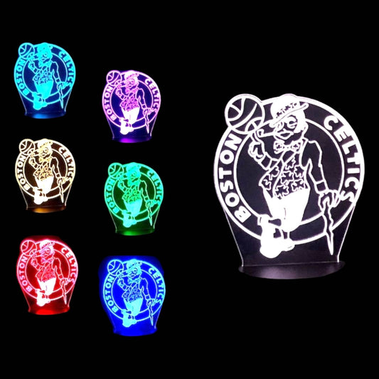 Boston Celtics 3D LED Night-Light 7 Color Changing Lamp w/ Touch Switch