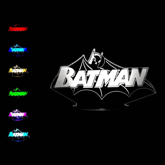 Batman Logo 3D LED Night-Light 7 Color Changing Lamp w/ Touch Switch