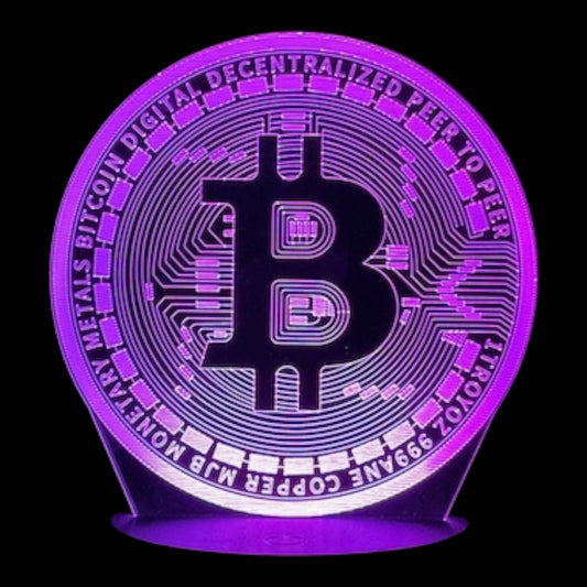 Bitcoin 3D LED Night-Light 7 Color Changing Lamp w/ Touch Switch