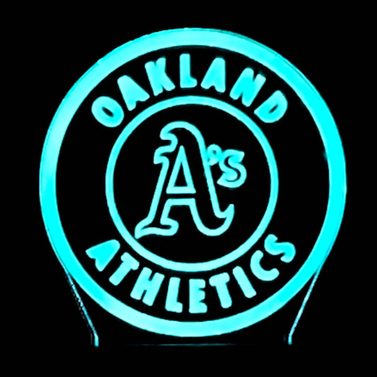 Oakland Athletics 3D LED Night-Light 7 Color Changing Lamp w/ Touch Switch