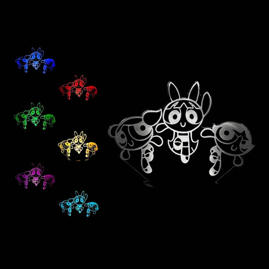 The Powerpuff Girls 3D LED Night-Light 7 Color Changing Lamp w/ Touch Switch