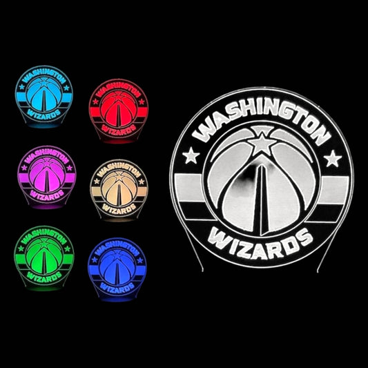 Washington Wizards 3D LED Night-Light 7 Color Changing Lamp w/ Touch Switch