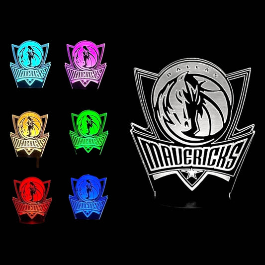 Dallas Mavericks 3D LED Night-Light 7 Color Changing Lamp w/ Touch Switch