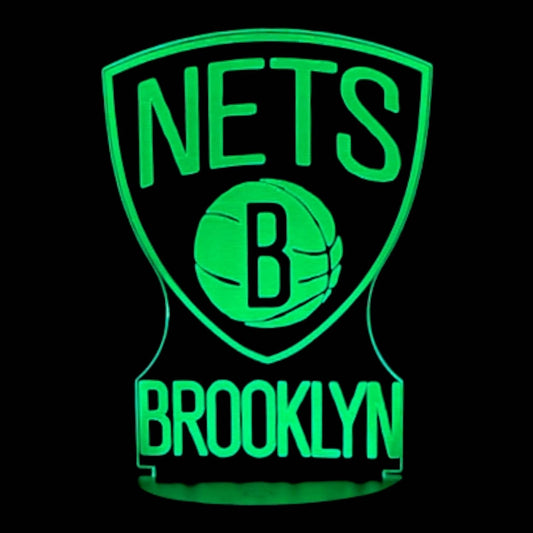 Brooklyn Nets 3D LED Night-Light 7 Color Changing Lamp w/ Touch Switch