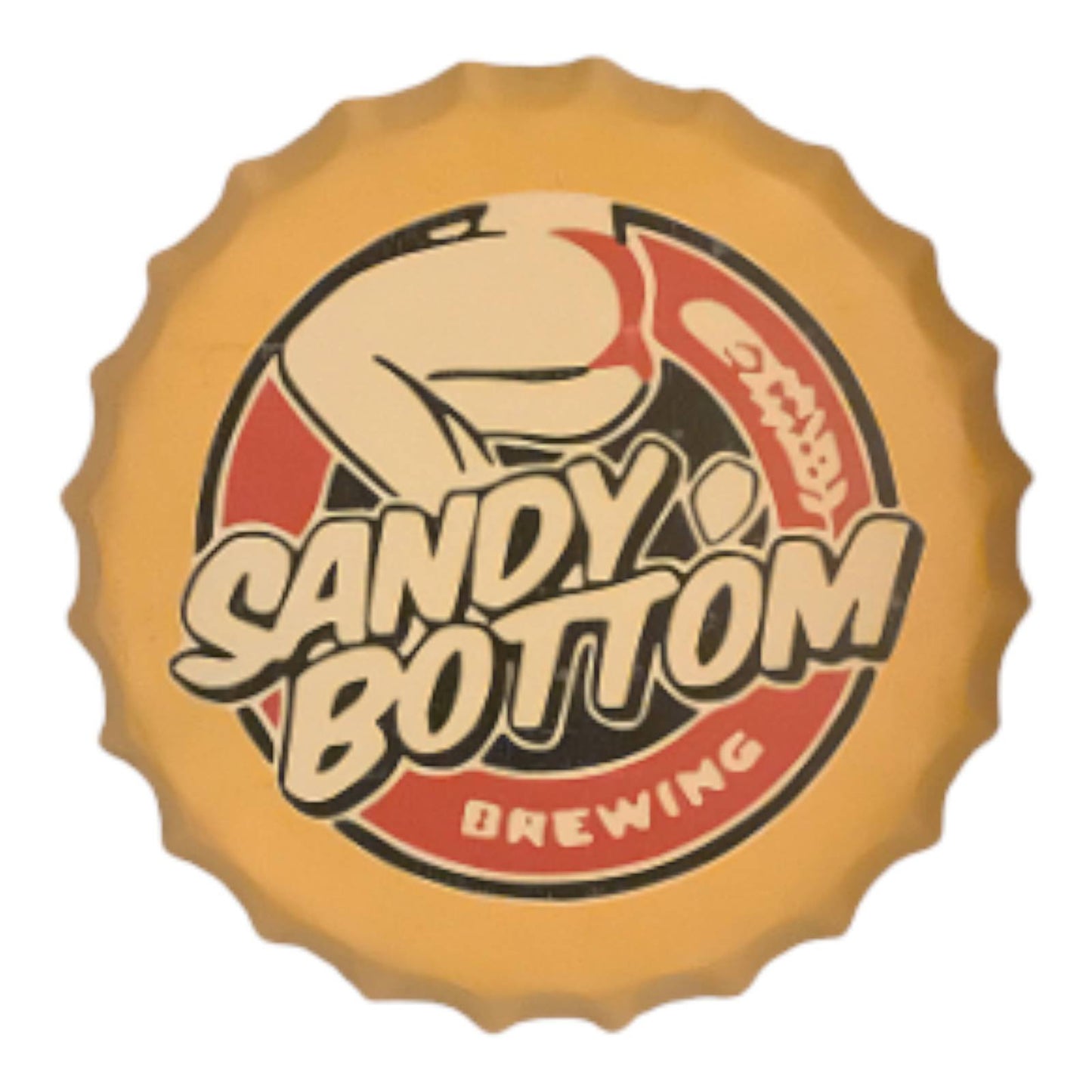 14” Sandy Bottom Bottle Cap Metal Tin Sign