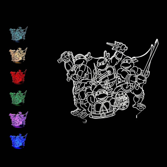 Teenage Mutant Ninja Turtles 3D LED Night-Light 7 Color Changing Lamp w/ Touch