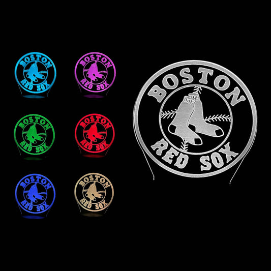 Boston Red Sox 3D LED Night-Light 7 Color Changing Lamp w/ Touch Switch