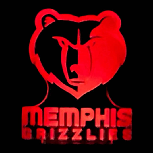 Memphis Grizzlies 3D LED Night-Light 7 Color Changing Lamp w/ Touch Switch