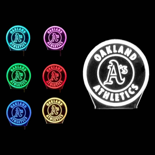 Oakland Athletics 3D LED Night-Light 7 Color Changing Lamp w/ Touch Switch