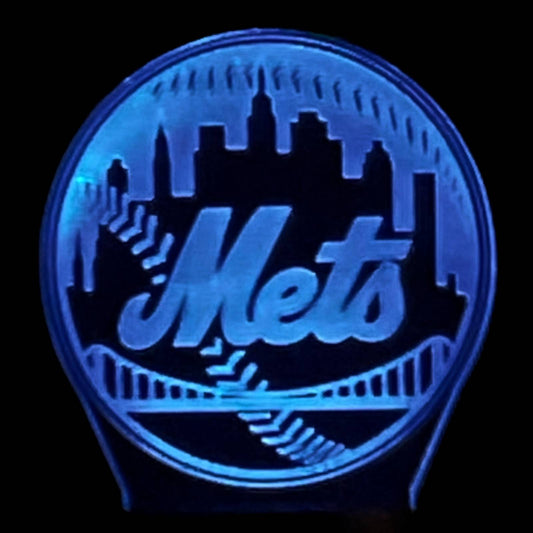 New York Mets 3D LED Night-Light 7 Color Changing Lamp w/ Touch Switch