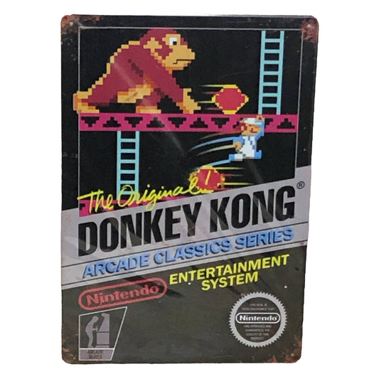 The Original Donkey Kong Video Game Cover Metal Tin Sign 8"x12"