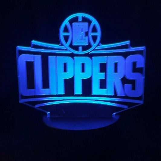 LA Clippers 3D LED Night-Light 7 Color Changing Lamp w/ Touch Switch