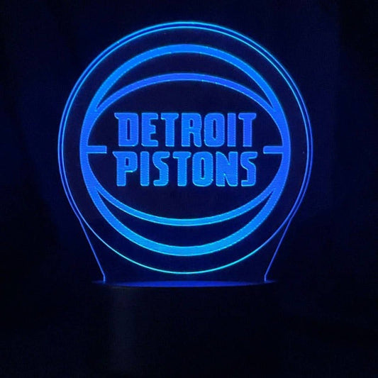 Detroit Pistons 3D LED Night-Light 7 Color Changing Lamp w/ Touch Switch