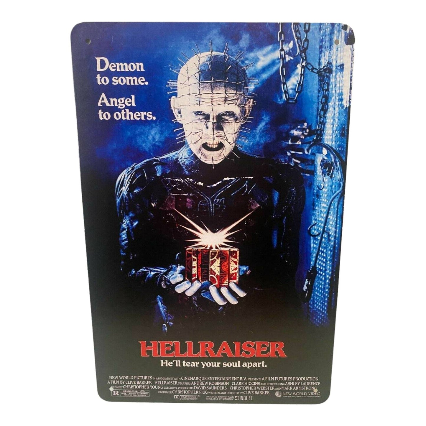 Hellraiser Movie Poster Metal Tin Sign 8"x12"