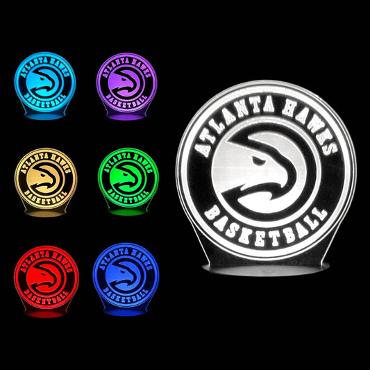 Atlanta Hawks 3D LED Night-Light 7 Color Changing Lamp w/ Touch Switch