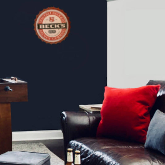 14” Becks Bottle Cap Metal Tin Sign