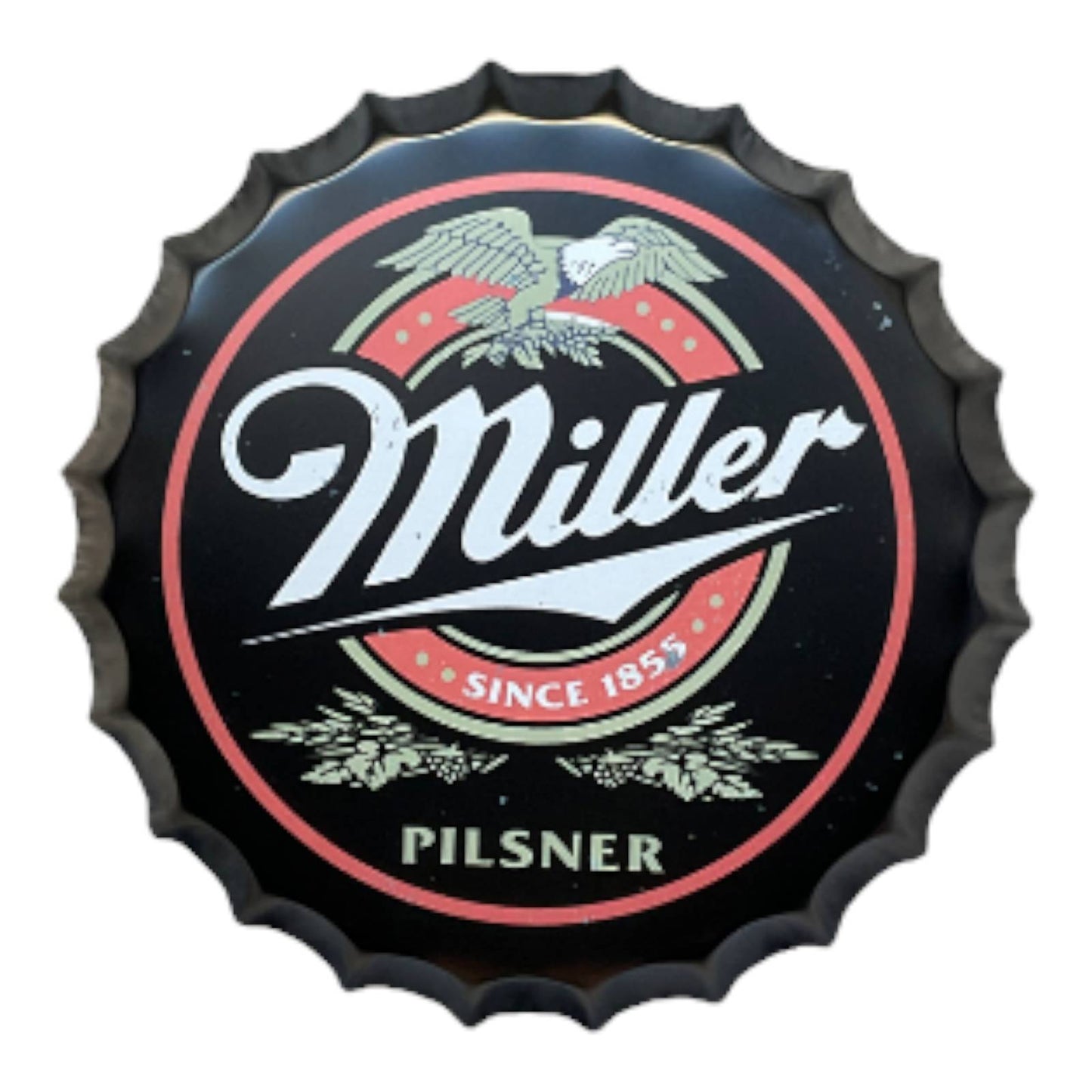 14” Miller Bottle Cap Metal Tin Sign