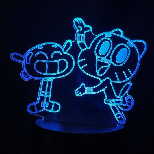 The Amazing World of Gumball 3D LED Night-Light 7 Color Changing Touch Lamp